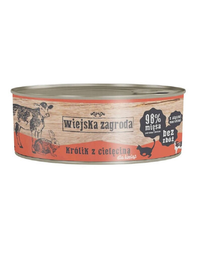 WIEJSKA ZAGRODA Kitten Królik i cielęcina 85 g puszka dla kociąt