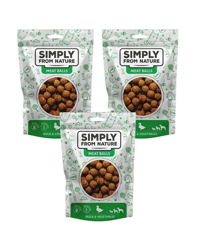 SIMPLY FROM NATURE Meat Balls Kulki z kaczką i warzywami dla psów 3x80 g