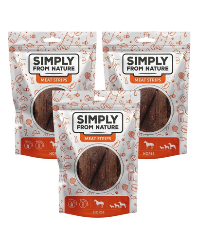 SIMPLY FROM NATURE Meat Strips Mięsne paski z koniny dla psów 3x80 g