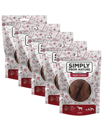 SIMPLY FROM NATURE Meat Strips Mięsne paski z kozy dla psów 5x80 g