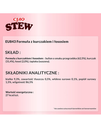 CIAO Stew Potrawka z kurczaka i łososia 40g