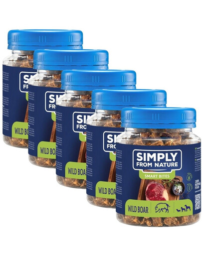 SIMPLY FROM NATURE Smart Bites Trenerki z dzika dla psów 5x130 g
