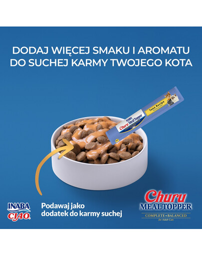 INABA Meal Topper Tuna Scallop 4x14 g kremowy dodatek z tuńczykiem i przegrzebkiem do karmy dla kotów