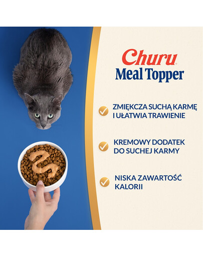 INABA Meal Topper Tuna Scallop 4x14 g kremowy dodatek z tuńczykiem i przegrzebkiem do karmy dla kotów