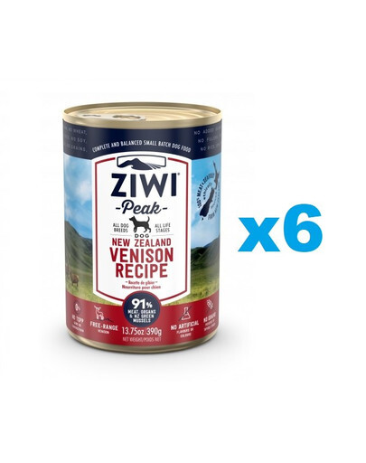 ZIWIPEAK Dog Pâtée pour chien à la vénaison 6x390g