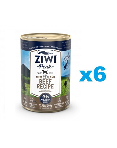 ZIWIPEAK Dog Pâtéé pour chien au boeuf 6x390g