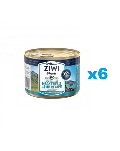 ZIWIPEAK Cat Mackerel&Lamb Pâtée pour chat au maquereau et à l'agneau 6x185g