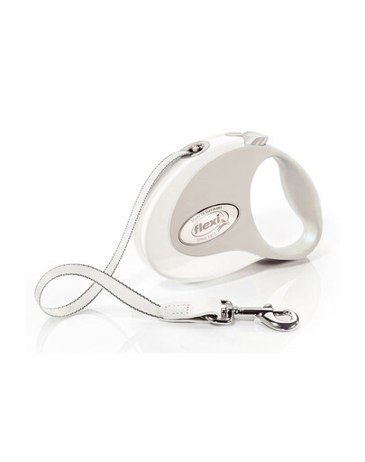 Smycz automatyczna Style S taśma 3 m biała