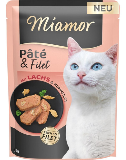 MIAMOR Pate et Filet avec morceaux de filet de saumon 85 g