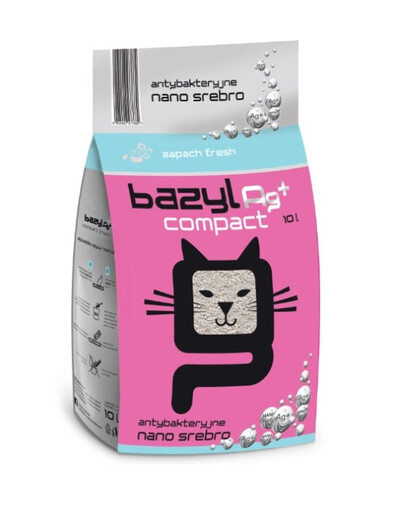BAZYL Ag+ Compact Fresh  litière pour chat bentonite avec nano argent arôme frais 10 L