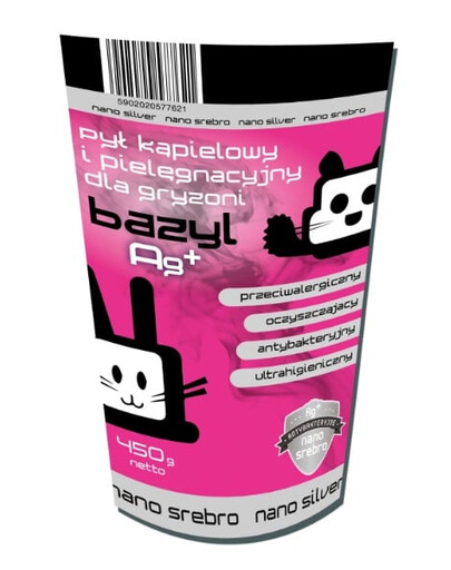 BAZYL Ag+ Poudre de soin à la bentonite pour les rongeurs 450 g
