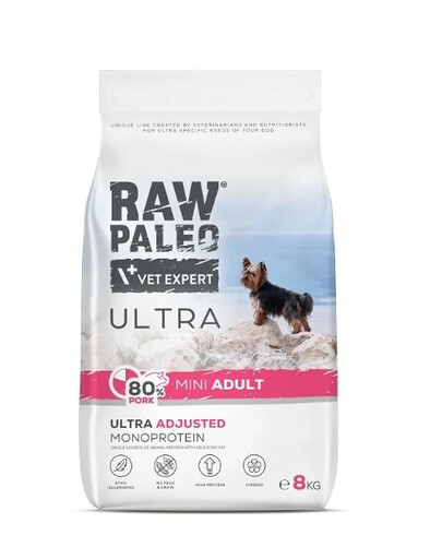RAW PALEO Ultra Pork Mini Adult pour chiens de petite race porc 60g