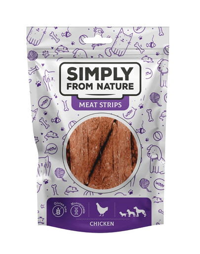 SIMPLY FROM NATURE Meat Strips - Bandes de viande poulet pour chiens - 80 g