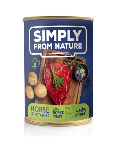 SIMPLY FROM NATURE Nourriture humide pour chien Cheval avec pommes de terre 6 x 400 g + 1 GRATUIT