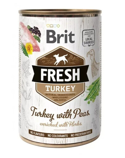 BRIT FRESH dinde aux petits pois pour chiens 400g