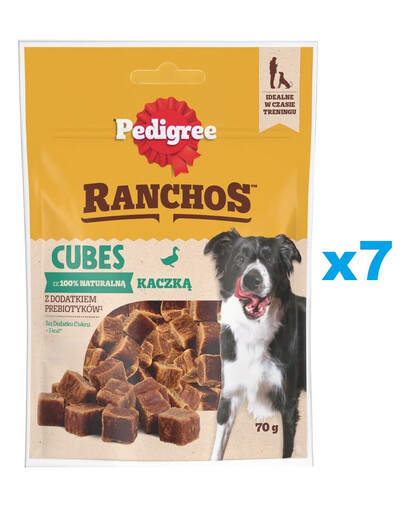 PEDIGREE Ranchos Cubes 7x70 g karma uzupełniająca dla dorosłych psów z kaczką