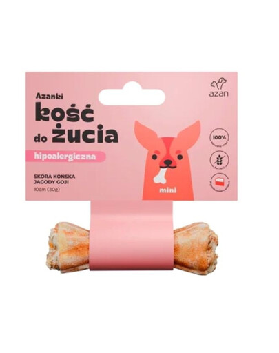 Kość ze skóry końskiej dla psa Mini 10cm
