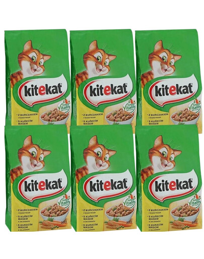 KITEKAT Suchy kurczak i warzywa 6x300g
