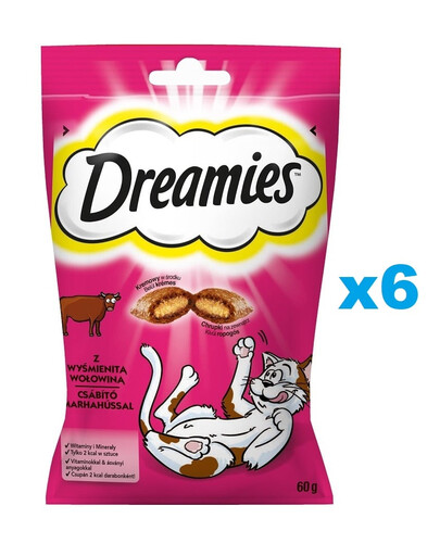 DREAMIES friandise pour chat avec du délicieux boeuf 6x60 g