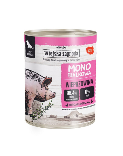 Wieprzowina Monobiałkowa mokra karma dla psów 400 g