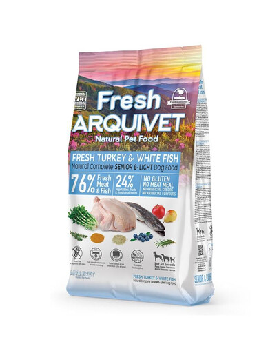 Fresh Senior Light Półwilgotna karma dla seniorów Indyk i biała ryba 2,5 kg
