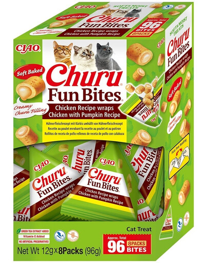 Churu Cat Fun Bites Chicken with Pumpkin 8x12g wrapy z kurczakiem i dynią dla kota