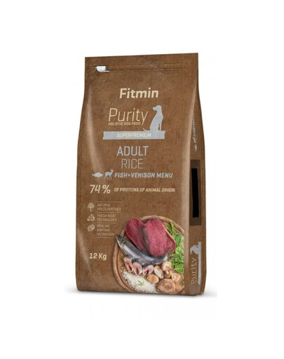 Dog Purity rice adult fish & venison 12 kg