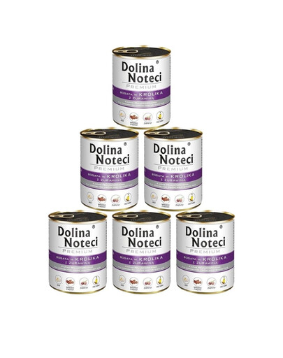 DOLINA NOTECI Premium Bogata W Królika Z Żurawiną 6x800g