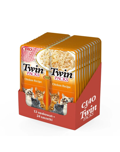 INABA Twin Kurczak w bulionie dla kotów 24x40 g