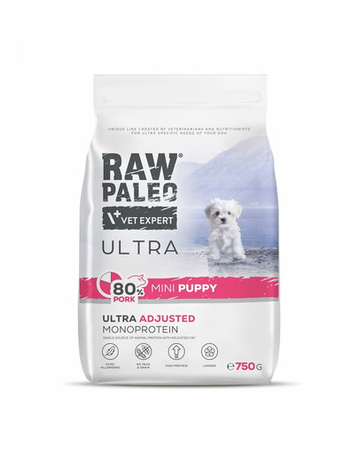 RAW PALEO Ultra Pork Mini Puppy 750g pour chiots de petite race pork