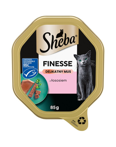 Finesse barquette Nourriture complète humide pour chats adultes avec saumon en mousse 85 g