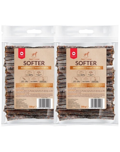 MACED Super Premium Softer przysmak dla psa wołowina z marchewką mini economy pack 2x500 g