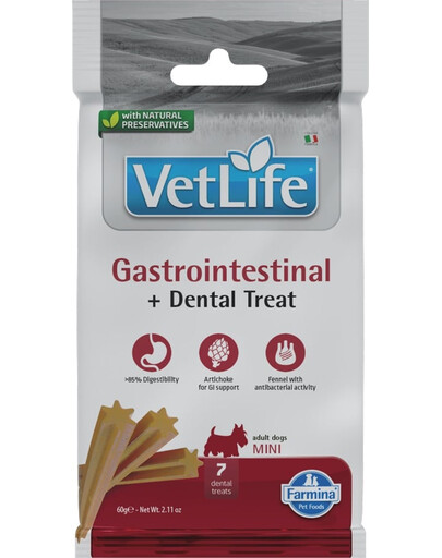 Vet Life Treat Gastrointestinal Mini 60 g (7 szt) przysmak dentystyczny dla psów ras małych