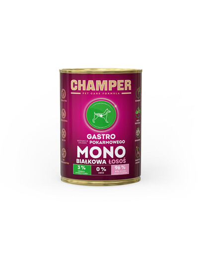 CHAMPER Gastro Alimentation monoprotéinée au saumon pour chiens 400 g