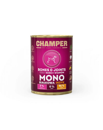 CHAMPER Bones Joints turkey monoprotein dog food 400 g