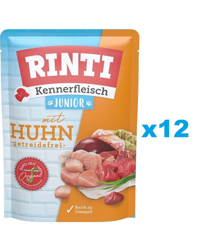 RINTI Kennerfleisch Junior Chicken Kurczak saszetka 12x400 g