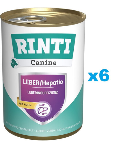 RINTI Canine Liver/Hepatic Chicken z kurczakiem 6x400 g