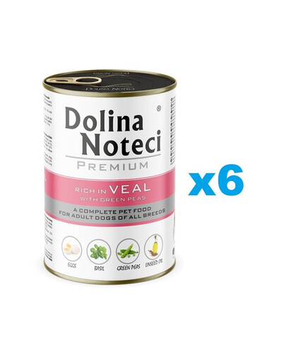 DOLINA NOTECI Premium Bogata w cielęcinę z zielonym groszkiem 6x400 g