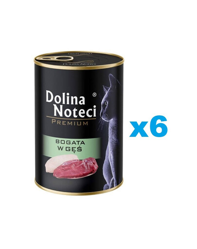 DOLINA NOTECI Premium Bogata w gęś dla kota 6x400 g
