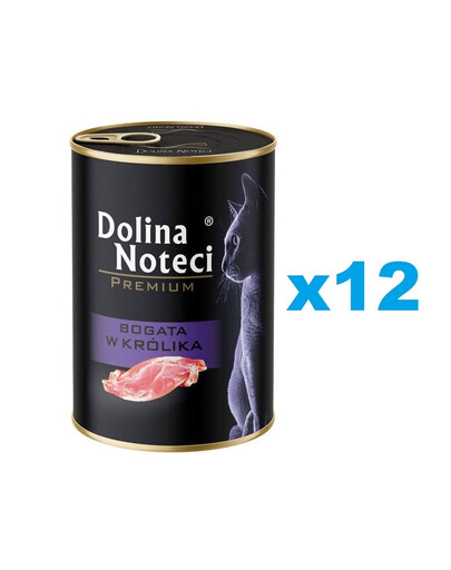DOLINA NOTECI Premium Bogata w królika dla kota 12x400 g