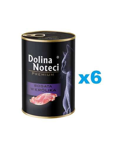 DOLINA NOTECI Premium Bogata w królika dla kota 6x400 g