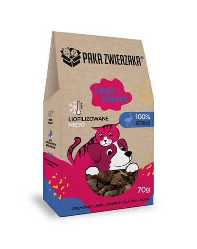 Samo mięsko Struś liofilizowane mięso dla psa i kota 70 g