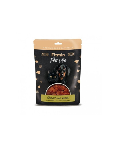 FITMIN For Life Rabbit Mini Rings Lapin en mini anneaux pour chiens et chats 70g