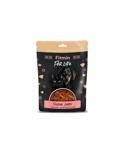FITMIN For Life Salmon Jerky Saumon en mini bandes pour chiens et chats 70g