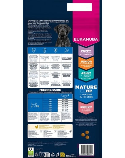 Mature Large Breeds Chicken 15 kg sucha karma dla dojrzałych psów dużych ras bogata w świeżego kurczaka