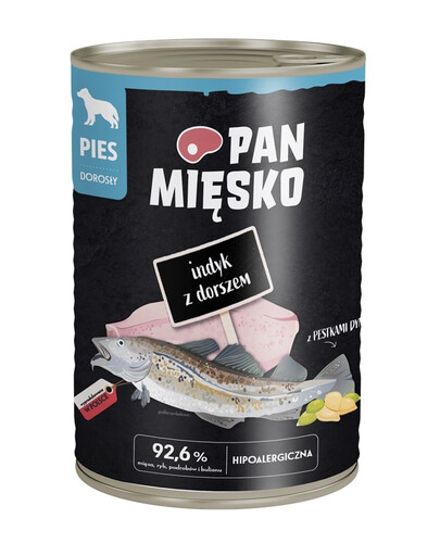 Indyk z dorszem mokra karma dla psów 400 g