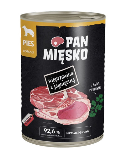 Wieprzowina z jagnięciną mokra karma dla psów 400 g