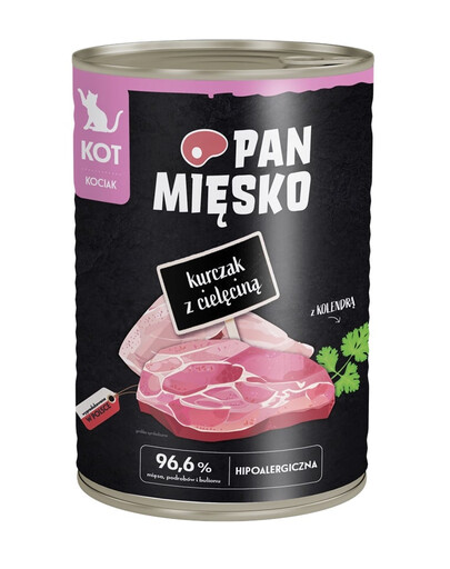PAN MIĘSKO Poulet avec veau nourriture humide pour chatons 400 g