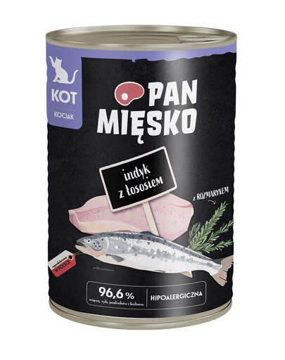 Indyk z łososiem mokra karma dla kociąt 400 g