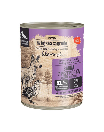 Leśne smaki Sarna z przepiórką mokra karma dla psów 800 g